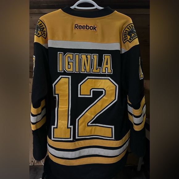 Boston Bruins Jarome Iginla #12 NHL Hockey Reebok Black Jersey Size: S Men’s - Picture 2 of 2